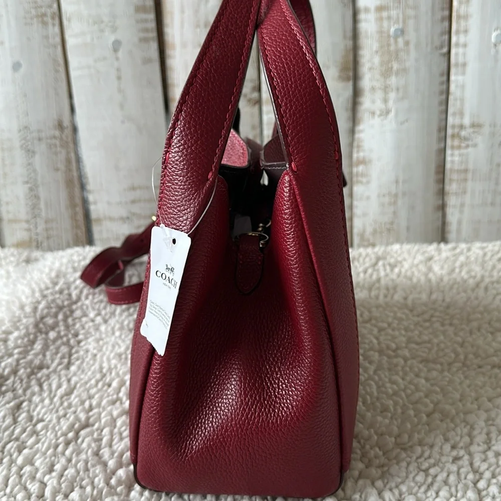 Coach Hadley 21 Hobo Crossbody Purse Satchel Deep Red New NWT